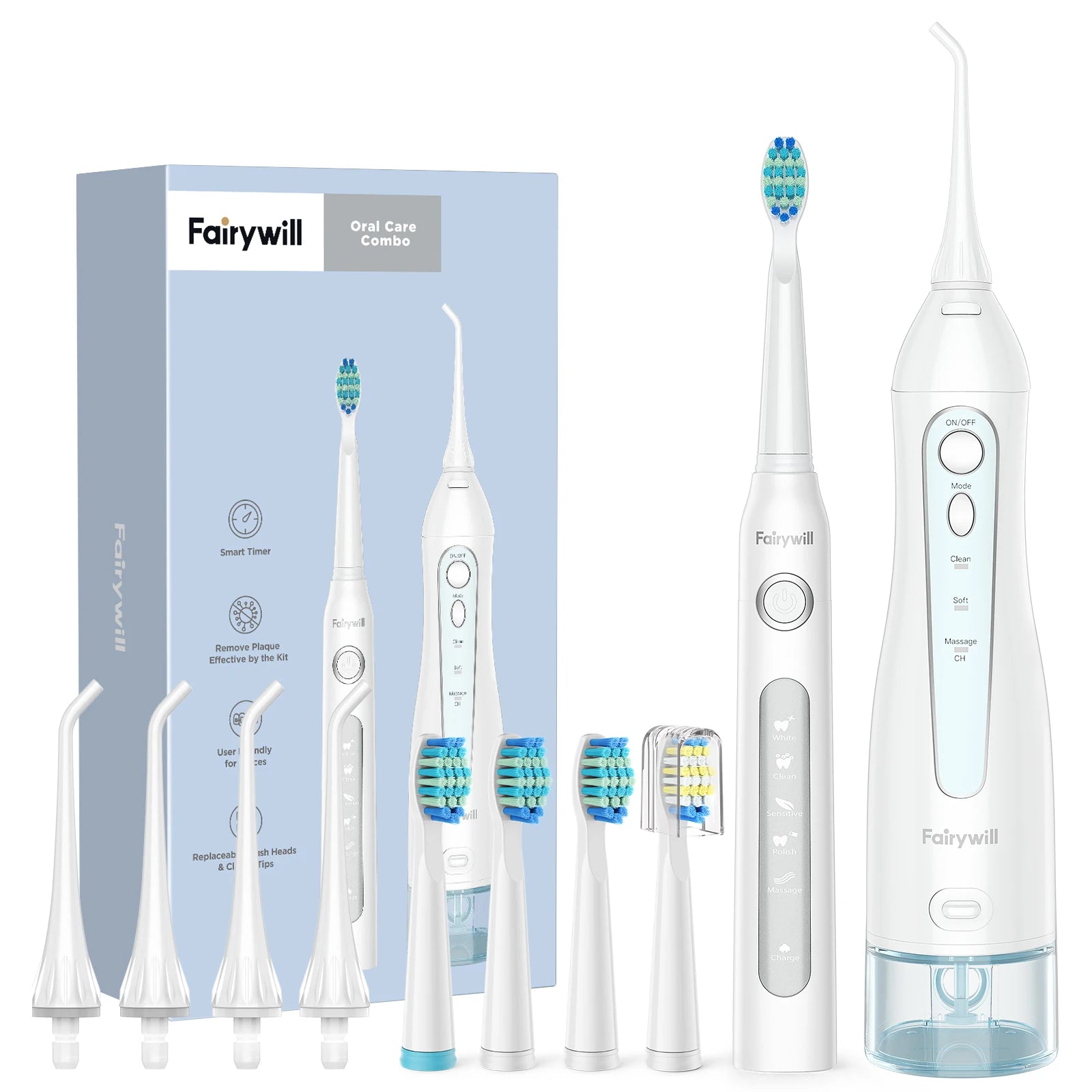 Water Flossers for Teeth 300ML Oral Irrigator Rechargeable Portable Dental 3 Modes Water Tank Waterproof Teeth Cleaner