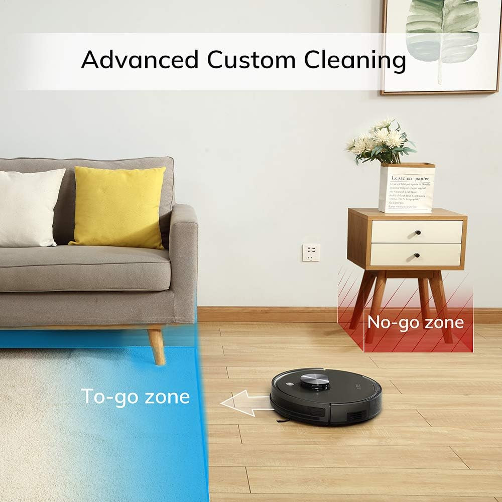 ILIFE A10S Lidar Robot Vacuum, Smart Laser Navigation and Mapping, 2000Pa Strong Suction, Wi-Fi Connected, Multiple-Floor Mapping, 2-In-1 Roller Brush for Hard Floor