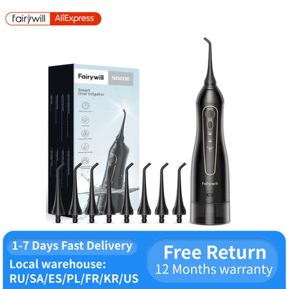 Water Flossers for Teeth 300ML Oral Irrigator Rechargeable Portable Dental 3 Modes Water Tank Waterproof Teeth Cleaner