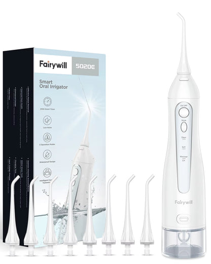 Water Flossers for Teeth 300ML Oral Irrigator Rechargeable Portable Dental 3 Modes Water Tank Waterproof Teeth Cleaner