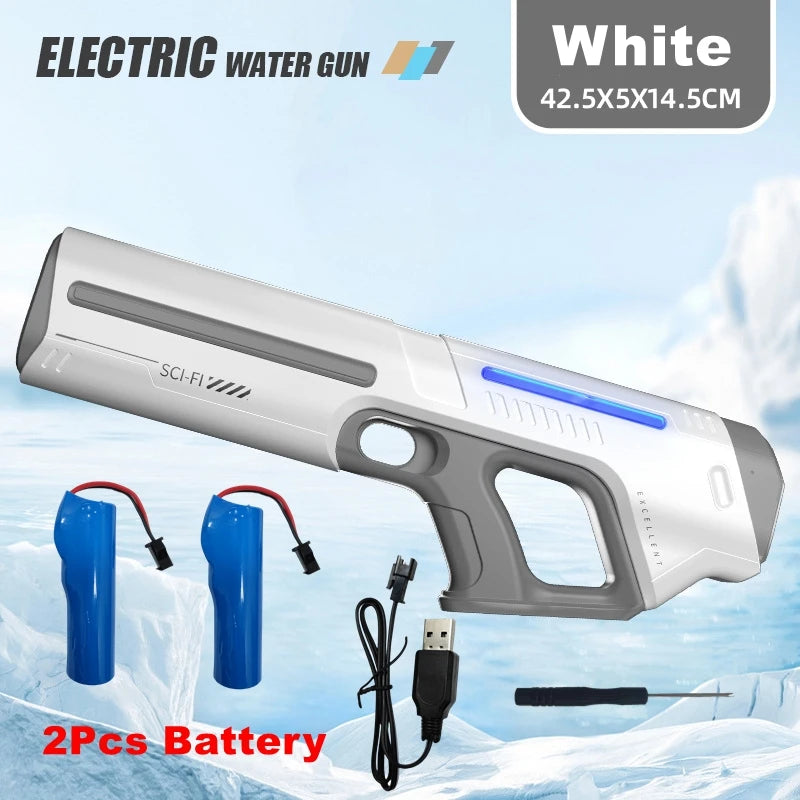 Electric Water Guns for Adults Powerful Squirt Automatic Suction Water Storage Gun Blasters Summer Outdoor Game Toy for Boy Kid