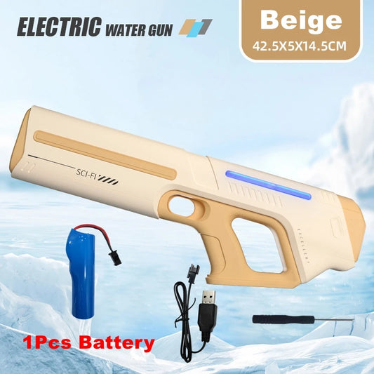 Electric Water Guns for Adults Powerful Squirt Automatic Suction Water Storage Gun Blasters Summer Outdoor Game Toy for Boy Kid